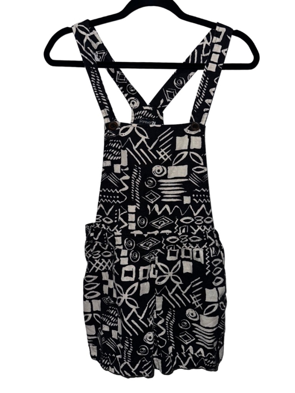Forever 21 overall romper, doodle like designs